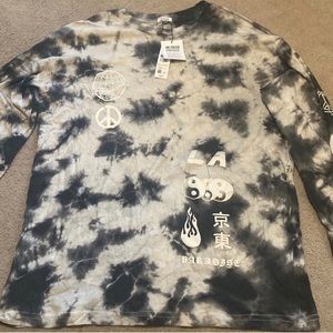 NWT Garage Tie Dye Boyfriend Sweatshirt Long Sleeve Tee